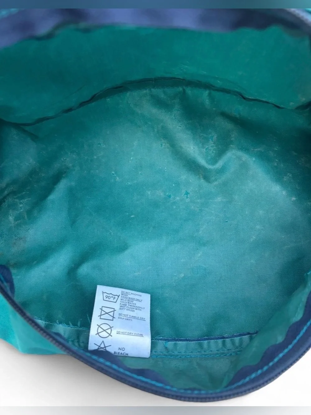 Vintage 70/80s The North Face teal blue large waist pack with royal blue piping